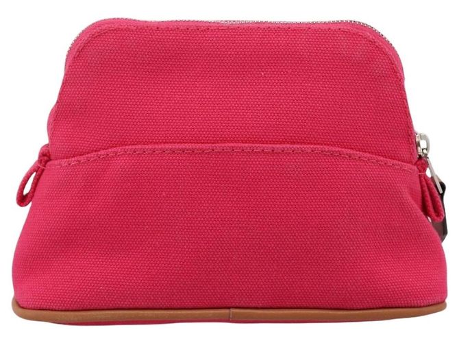 Hermès HERMES Bolide Pouch Canvas Pink Silver Auth 203321V Silber - Ansicht 2