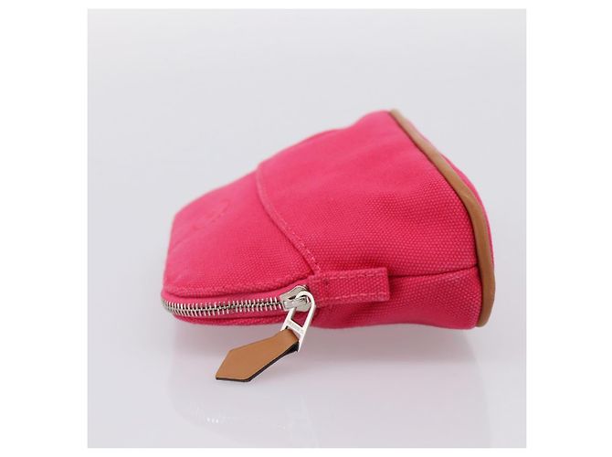 Hermès HERMES Bolide Pouch Canvas Pink Silver Auth 203321V Silber - Ansicht 3