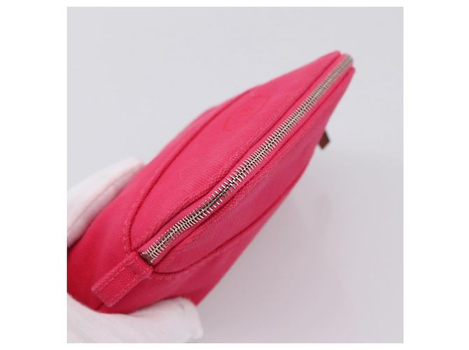 Hermès HERMES Bolide Pouch Canvas Pink Silver Auth 203321V Silber - Ansicht 5