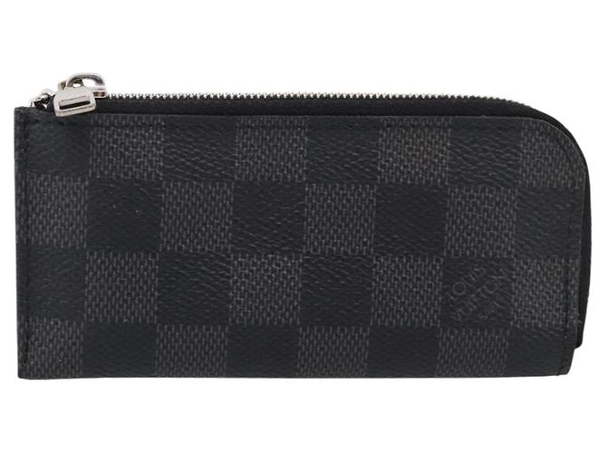 LOUIS VUITTON Damier Graphite Pochette Cles Coin Purse N60155 LV Auth 204807A Damier ebene - vista 13