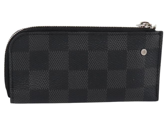 LOUIS VUITTON Damier Graphite Pochette Cles Coin Purse N60155 LV Auth 204807A Damier ebene - vista 2
