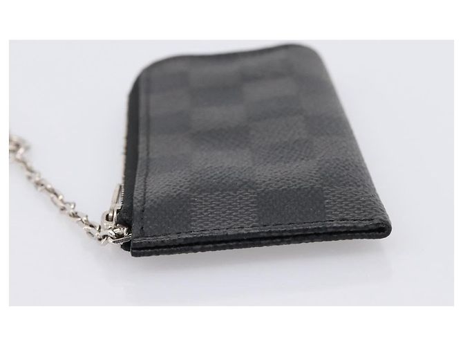 LOUIS VUITTON Damier Graphite Pochette Cles Coin Purse N60155 LV Auth 204807A Damier ebene - vista 3