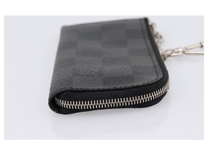 LOUIS VUITTON Damier Graphite Pochette Cles Coin Purse N60155 LV Auth 204807A Damier ebene - vista 4
