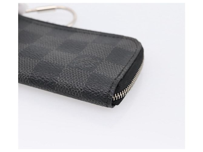 LOUIS VUITTON Damier Graphite Pochette Cles Coin Purse N60155 LV Auth 204807A Damier ebene - vista 8