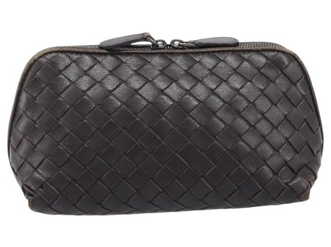 BOTTEGA VENETA INTRECCIATO Pouch Leather Brown 132534 Auth 204355 Marrone - vista 13