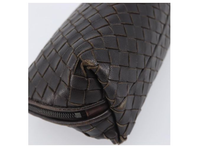 BOTTEGA VENETA INTRECCIATO Pouch Leather Brown 132534 Auth 204355 Marrone - vista 14