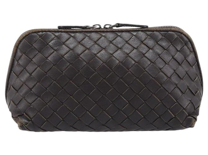 BOTTEGA VENETA INTRECCIATO Pouch Leather Brown 132534 Auth 204355 Marrone - vista 2