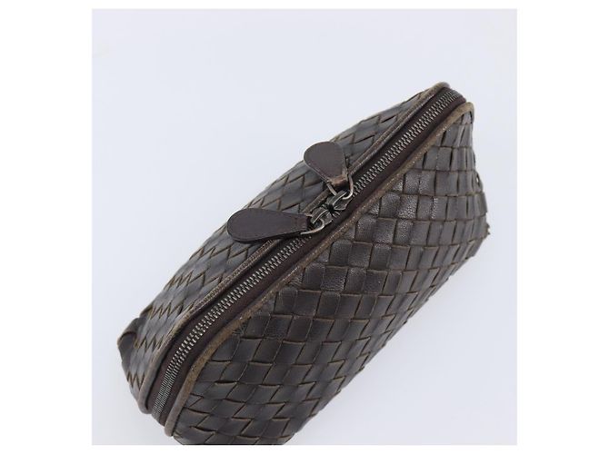 BOTTEGA VENETA INTRECCIATO Pouch Leather Brown 132534 Auth 204355 Marrone - vista 5