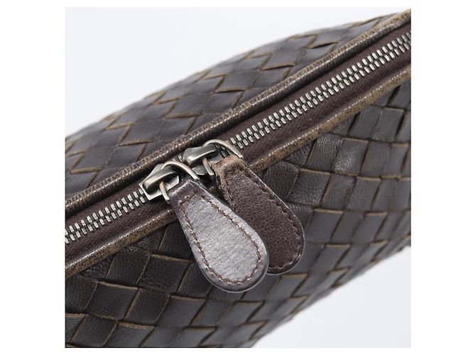 BOTTEGA VENETA INTRECCIATO Pouch Leather Brown 132534 Auth 204355 Marrone - vista 9