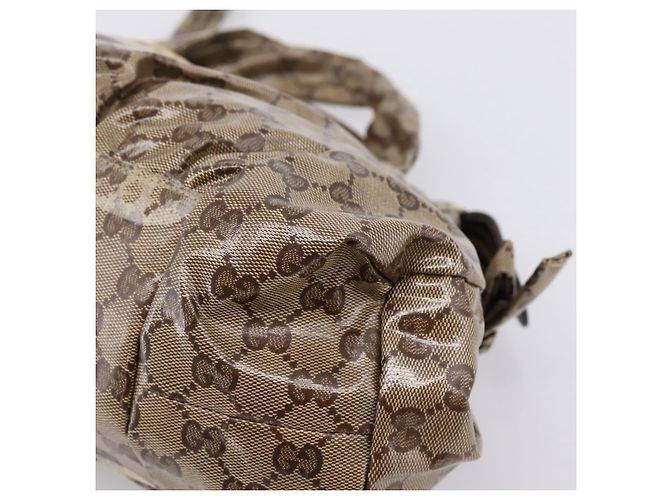 Borsa GUCCI GG Crystal Coated Canvas Beige Gold 197020 Auth 201445 D'oro - vista 15