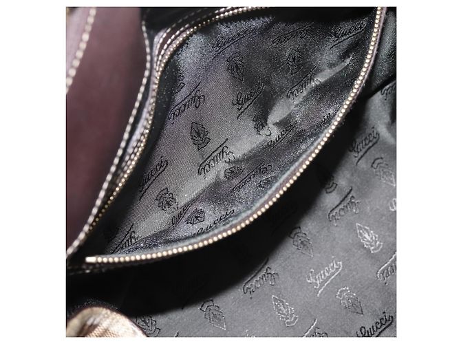 Borsa GUCCI GG Crystal Coated Canvas Beige Gold 197020 Auth 201445 D'oro - vista 24