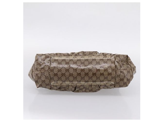 Borsa GUCCI GG Crystal Coated Canvas Beige Gold 197020 Auth 201445 D'oro - vista 5