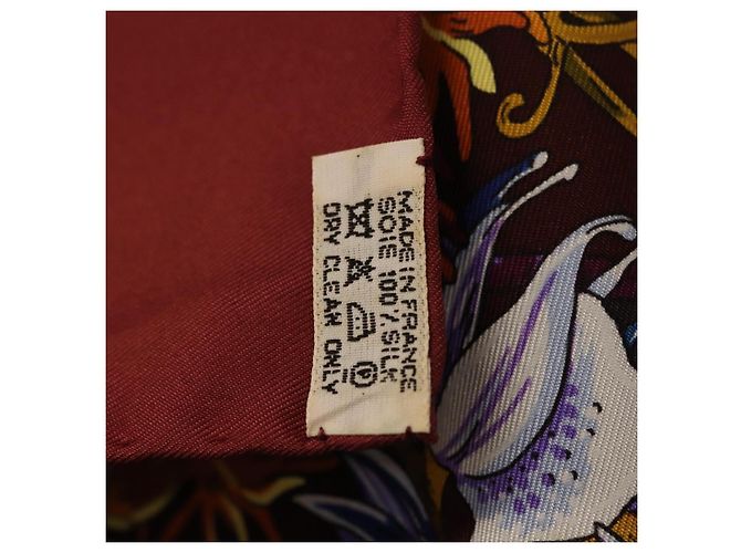 Hermès HERMES Carre 90 Pañuelo de Seda Bordeaux Auth 198389M Burdeos - vista 11