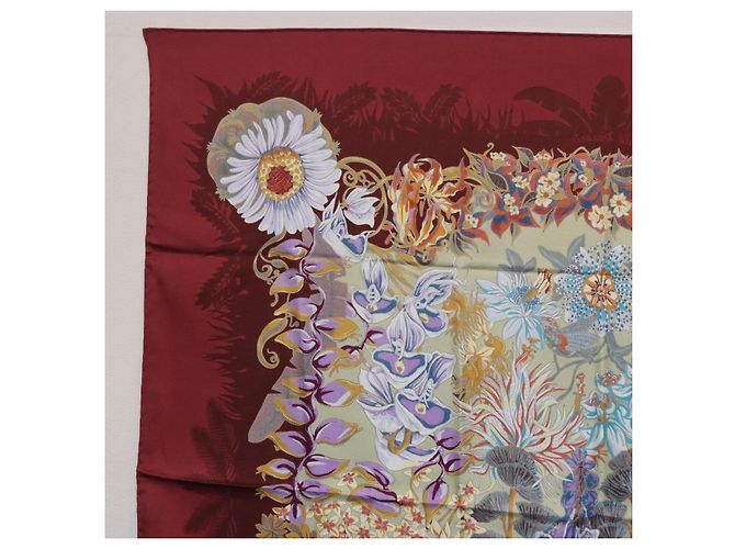Hermès HERMES Carre 90 Pañuelo de Seda Bordeaux Auth 198389M Burdeos - vista 16