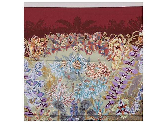 Hermès HERMES Carre 90 Pañuelo de Seda Bordeaux Auth 198389M Burdeos - vista 17