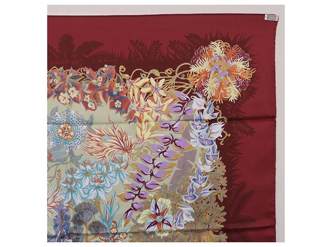 Hermès HERMES Carre 90 Pañuelo de Seda Bordeaux Auth 198389M Burdeos - vista 18