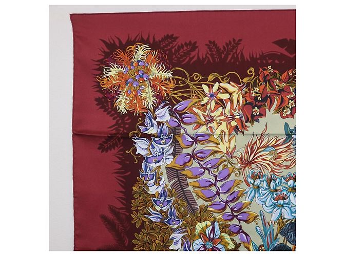 Hermès HERMES Carre 90 Pañuelo de Seda Bordeaux Auth 198389M Burdeos - vista 2