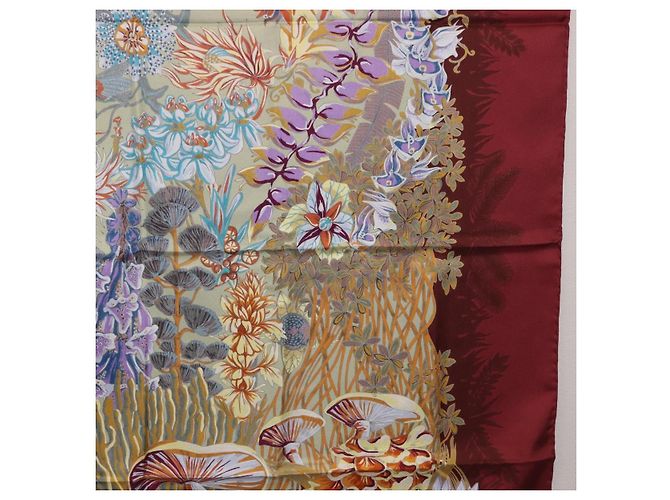 Hermès HERMES Carre 90 Pañuelo de Seda Bordeaux Auth 198389M Burdeos - vista 21