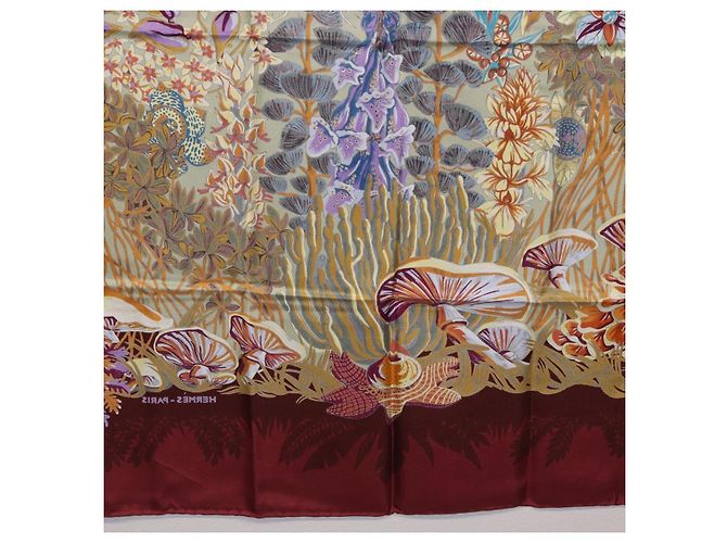 Hermès HERMES Carre 90 Pañuelo de Seda Bordeaux Auth 198389M Burdeos - vista 23