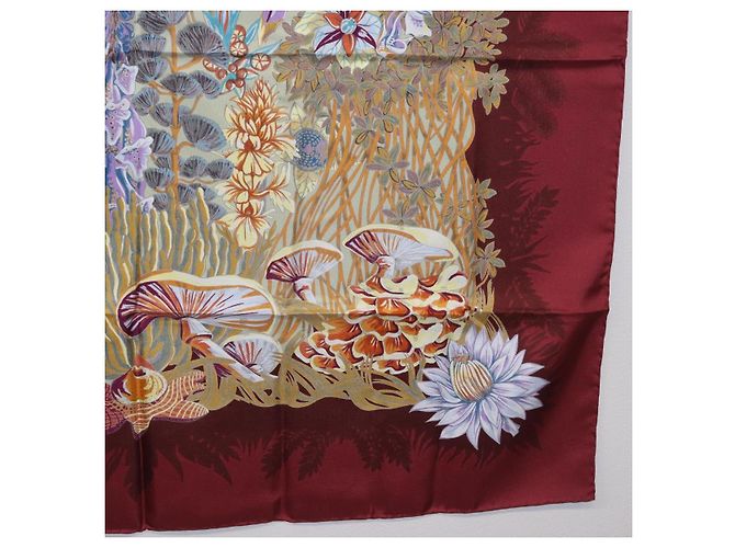 Hermès HERMES Carre 90 Pañuelo de Seda Bordeaux Auth 198389M Burdeos - vista 24