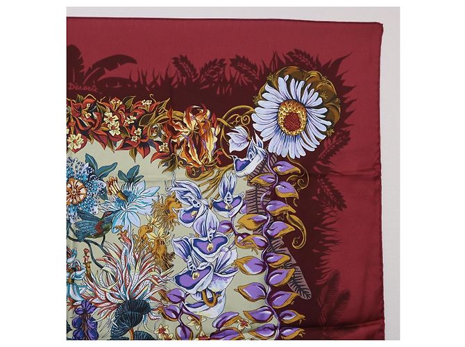 Hermès HERMES Carre 90 Pañuelo de Seda Bordeaux Auth 198389M Burdeos - vista 4