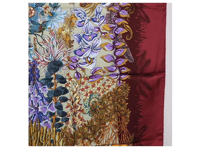 Hermès HERMES Carre 90 Pañuelo de Seda Bordeaux Auth 198389M Burdeos - vista 7