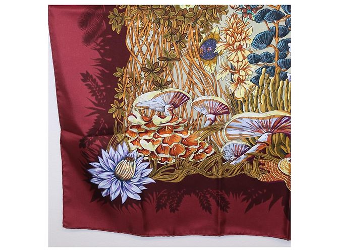 Hermès HERMES Carre 90 Pañuelo de Seda Bordeaux Auth 198389M Burdeos - vista 8