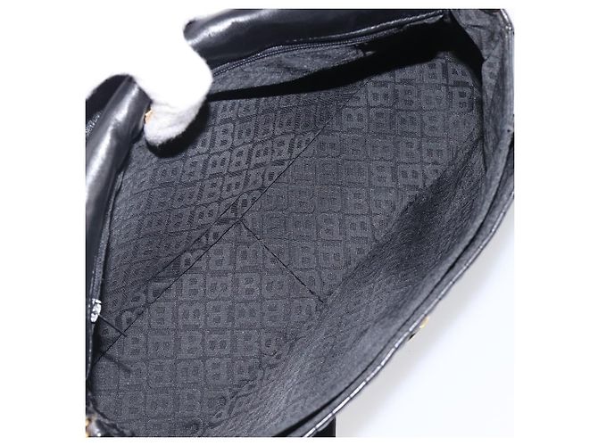 Bolsa de Ombro BALLY em Couro Preto e Dourado Auth BA15556 - vista 10