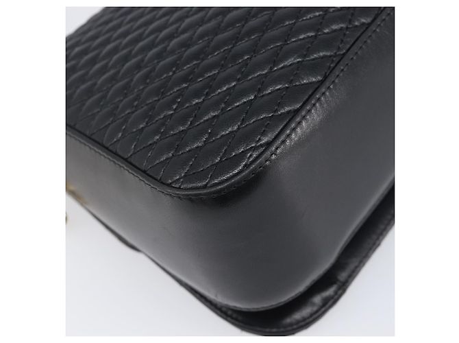Bolsa de Ombro BALLY em Couro Preto e Dourado Auth BA15556 - vista 16