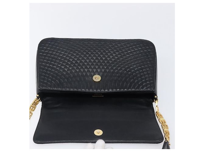Bolsa de Ombro BALLY em Couro Preto e Dourado Auth BA15556 - vista 17