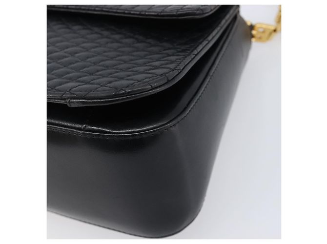 Bolsa de Ombro BALLY em Couro Preto e Dourado Auth BA15556 - vista 9