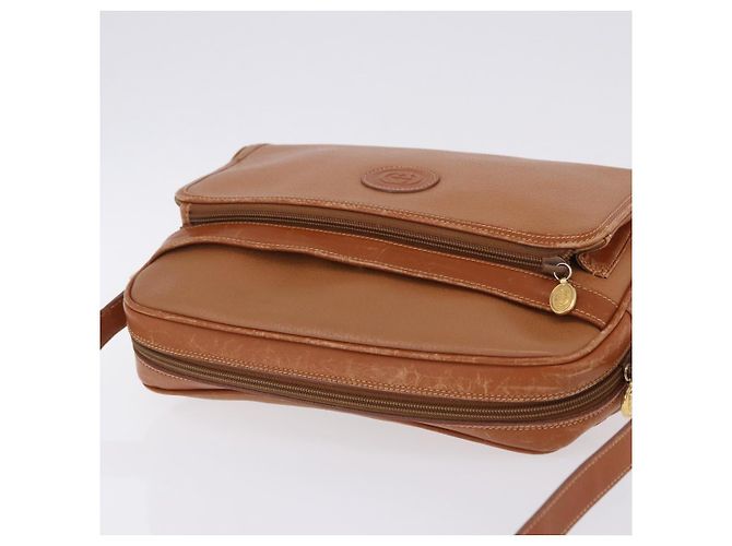 Borsa a tracolla GUCCI in pelle beige tono oro 001 22 1053 Auth ka6226 - vista 16