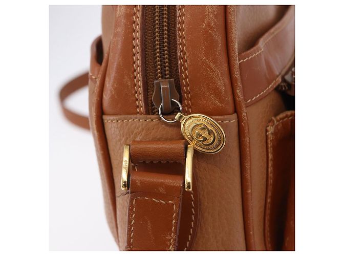 Borsa a tracolla GUCCI in pelle beige tono oro 001 22 1053 Auth ka6226 - vista 27