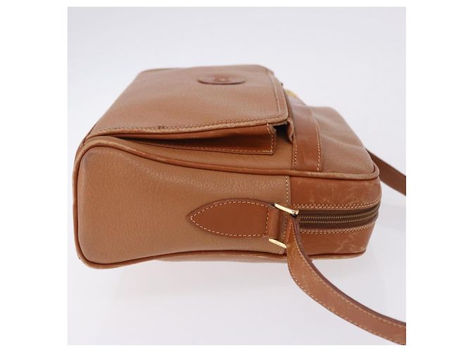 Borsa a tracolla GUCCI in pelle beige tono oro 001 22 1053 Auth ka6226 - vista 6