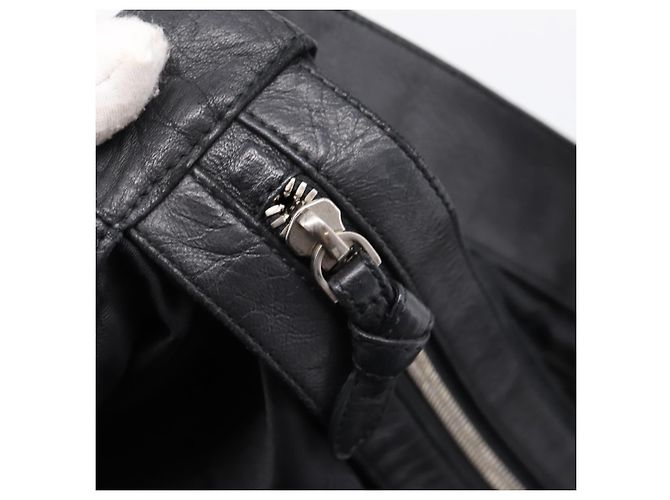 LOEWE Shoulder Bag Leather Black Silver Auth 201357 Silvery - view 22