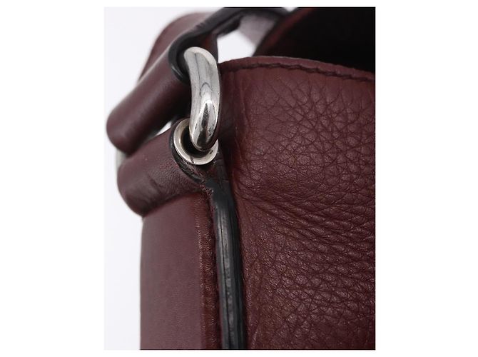 Borsa a tracolla GUCCI Interlocking in pelle Bordeaux Argento 322056 Auth ka6271V Bordò - vista 10