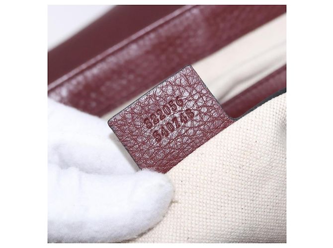 Borsa a tracolla GUCCI Interlocking in pelle Bordeaux Argento 322056 Auth ka6271V Bordò - vista 12