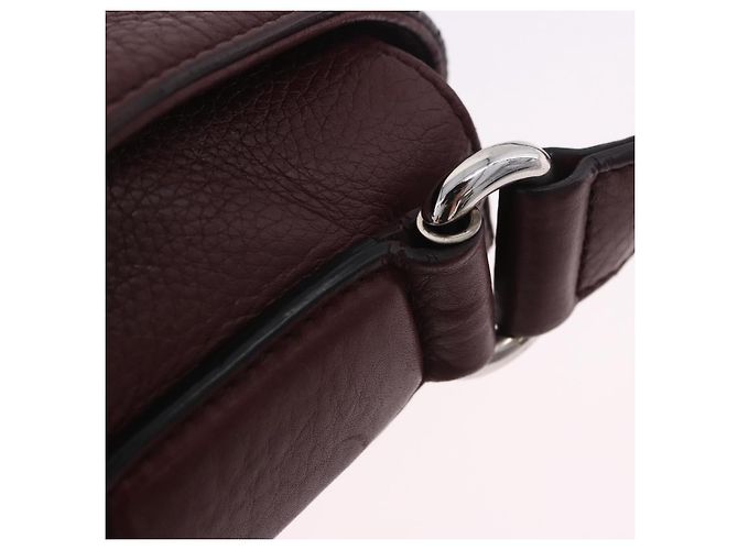 Borsa a tracolla GUCCI Interlocking in pelle Bordeaux Argento 322056 Auth ka6271V Bordò - vista 15