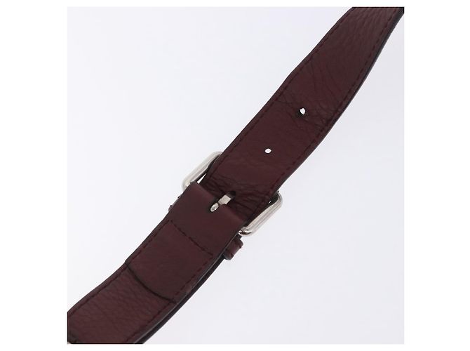 Borsa a tracolla GUCCI Interlocking in pelle Bordeaux Argento 322056 Auth ka6271V Bordò - vista 17