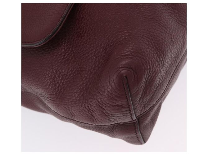 Borsa a tracolla GUCCI Interlocking in pelle Bordeaux Argento 322056 Auth ka6271V Bordò - vista 18