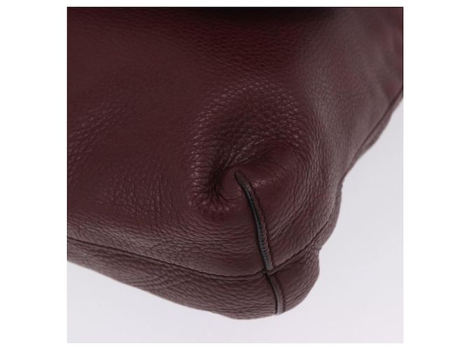 Borsa a tracolla GUCCI Interlocking in pelle Bordeaux Argento 322056 Auth ka6271V Bordò - vista 19