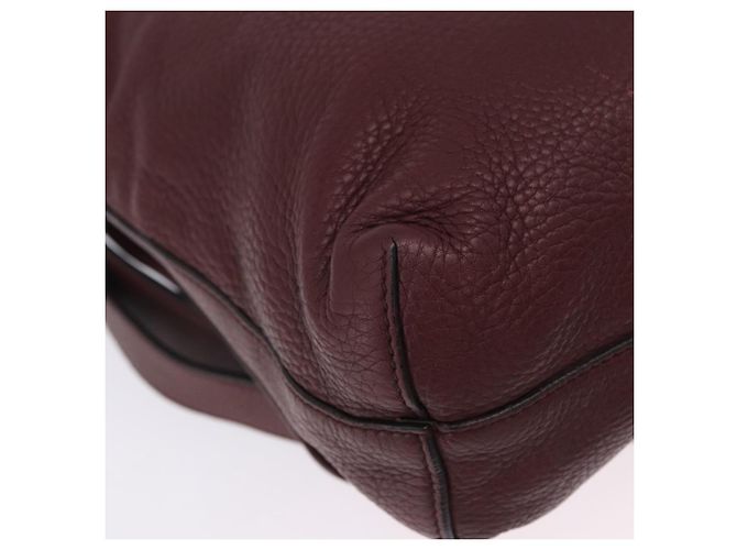 Borsa a tracolla GUCCI Interlocking in pelle Bordeaux Argento 322056 Auth ka6271V Bordò - vista 20