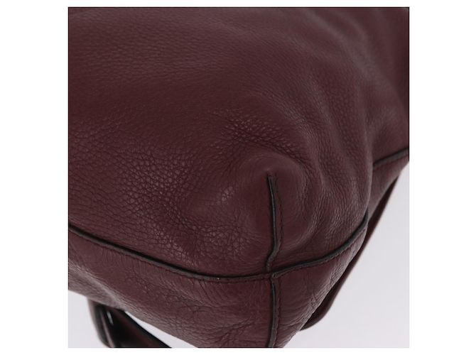 Borsa a tracolla GUCCI Interlocking in pelle Bordeaux Argento 322056 Auth ka6271V Bordò - vista 21