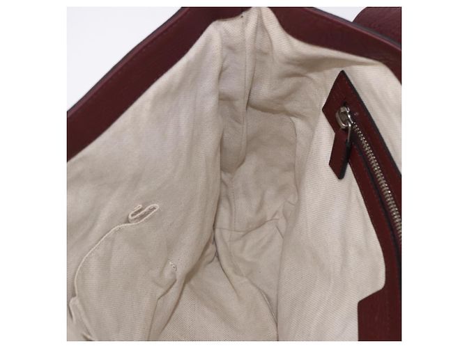Borsa a tracolla GUCCI Interlocking in pelle Bordeaux Argento 322056 Auth ka6271V Bordò - vista 26