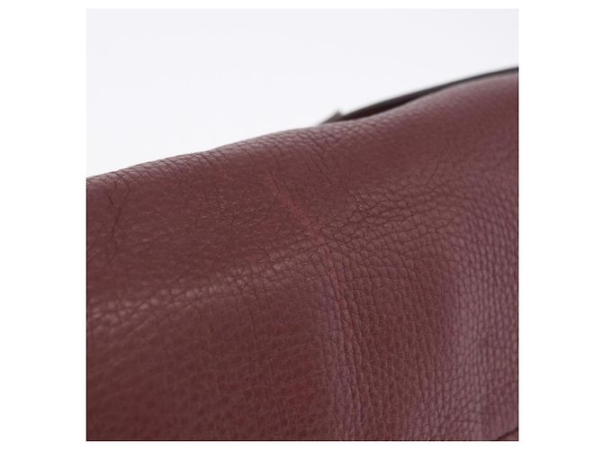 Borsa a tracolla GUCCI Interlocking in pelle Bordeaux Argento 322056 Auth ka6271V Bordò - vista 3