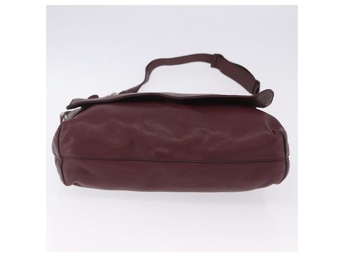 Borsa a tracolla GUCCI Interlocking in pelle Bordeaux Argento 322056 Auth ka6271V Bordò - vista 6