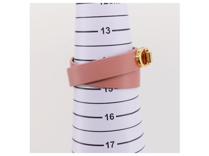 Bracciale Christian Dior Pelle Pink Gold Auth 204944M Rosa D'oro - vista 10