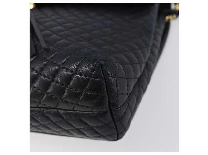 BALLY Schultertasche mit Kette aus Leder Schwarz Gold Auth 204454 Golden - Ansicht 10