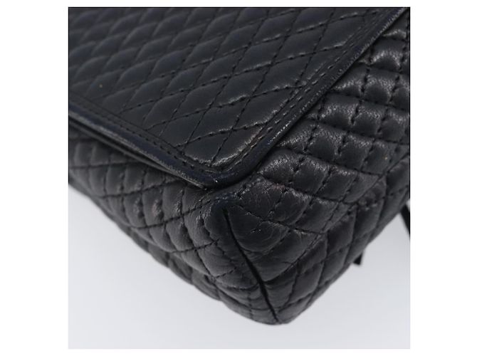 BALLY Schultertasche mit Kette aus Leder Schwarz Gold Auth 204454 Golden - Ansicht 16
