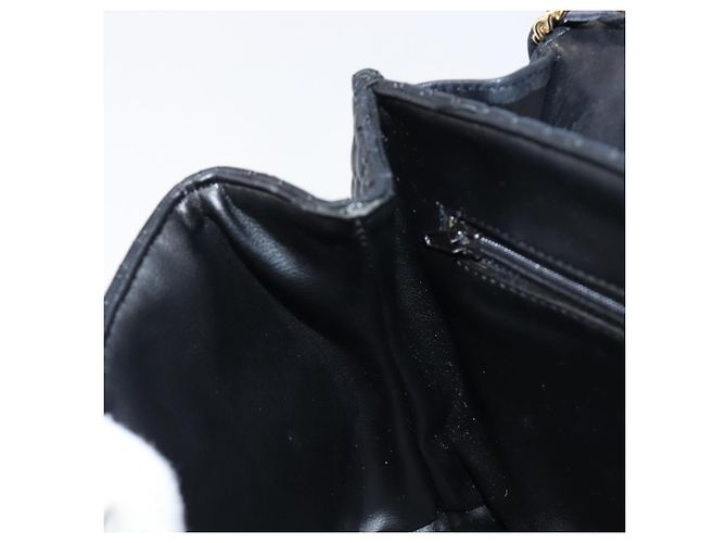 BALLY Schultertasche mit Kette aus Leder Schwarz Gold Auth 204454 Golden - Ansicht 22